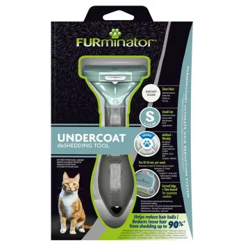 Escova para gatos FURminator FUR151296 — tamanho pequeno para gatos de pelo comprido de raças pequenas, preto, 200 g