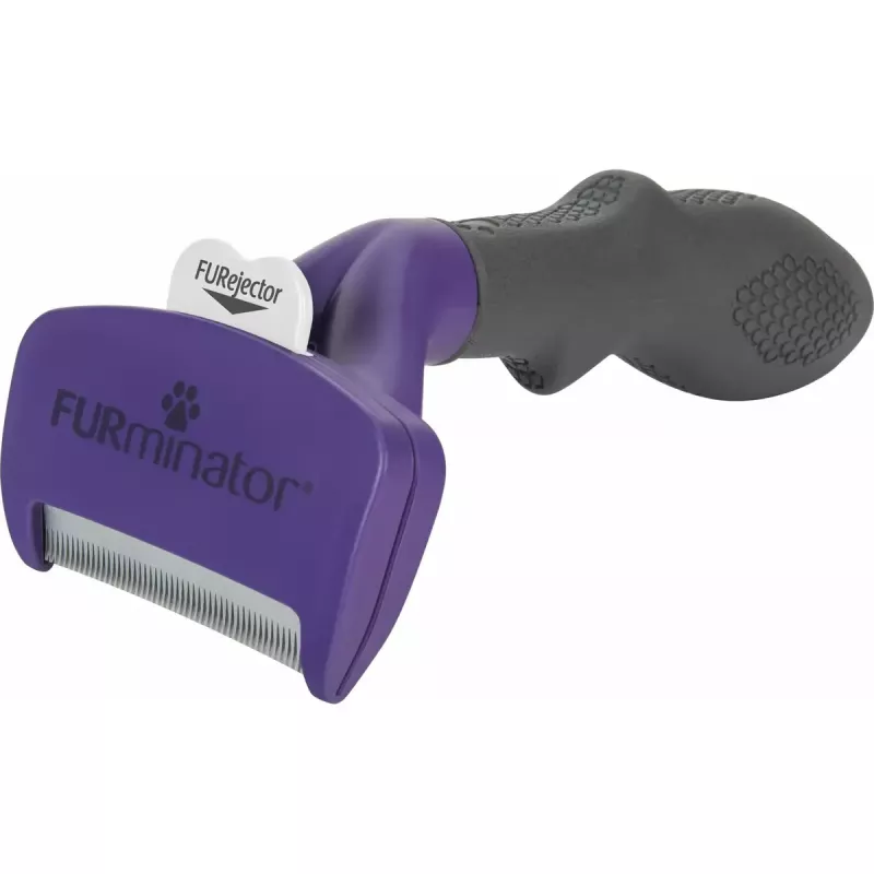 Ferramenta de desembaraço FURminator M/L para gatos de pelo curto com punho ergonómico e lâmina de aço inoxidável, 270 g