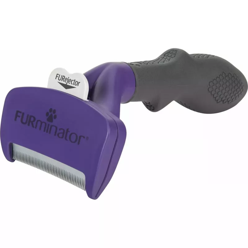Ferramenta de desembaraço FURminator M/L para gatos de pelo curto com punho ergonómico e lâmina de aço inoxidável, 270 g