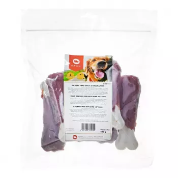 Osso mastigável para cães MACED osso prensado com pato 500 g — artigo de mastigação monocomponente para higiene dentária para cães