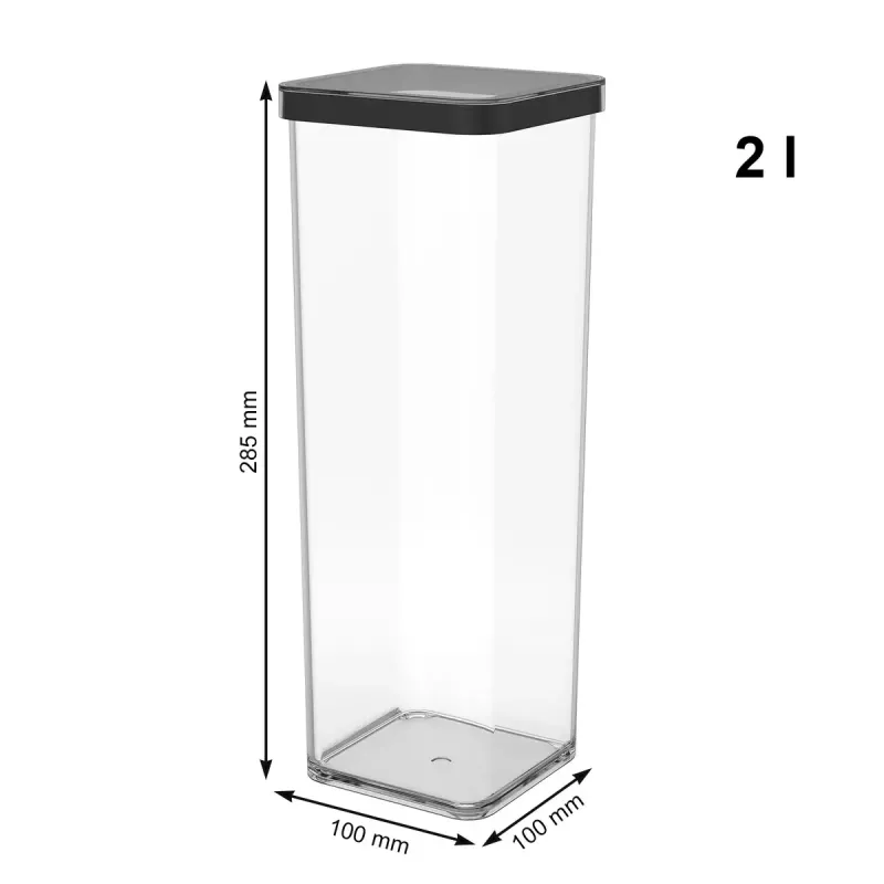 Rotho Loft 1160608080 recipiente para guloseimas, 2 l, de plástico, adequado para máquina de lavar loiça e congelador, preto