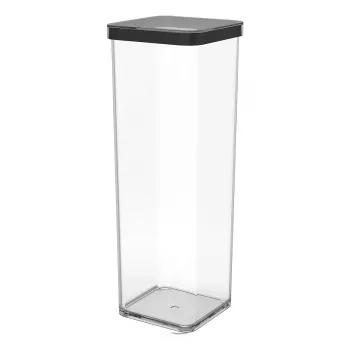 Recipiente para ração rotho 1160608080 2 l preto transparente, 100×100×285 mm, tecnopolímero