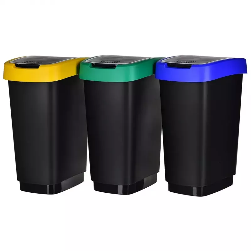 Rotho Twist 1045899999 conjunto de caixotes do lixo, 3 x 25 l, plástico
