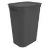 Cesto de roupa rotho Brisen 50 l contentor de roupa em plástico ventilado com tampa e orifício de suspensão, preto, 340×431×529 mm