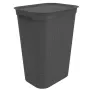 Cesto de roupa rotho Brisen 50 l contentor de roupa em plástico ventilado com tampa e orifício de suspensão, preto, 340×431×529 mm