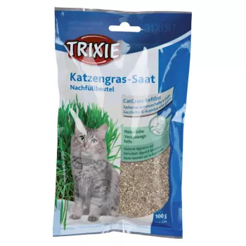 Snack de erva para gatos Trixie 4236 saco 100 g — delícia vegetal de legumes, desparasitante