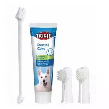 Escova de dentes de dedo para cães Trixie 2561, escova de silicone macia de uma peça para cães pequenos e cachorros