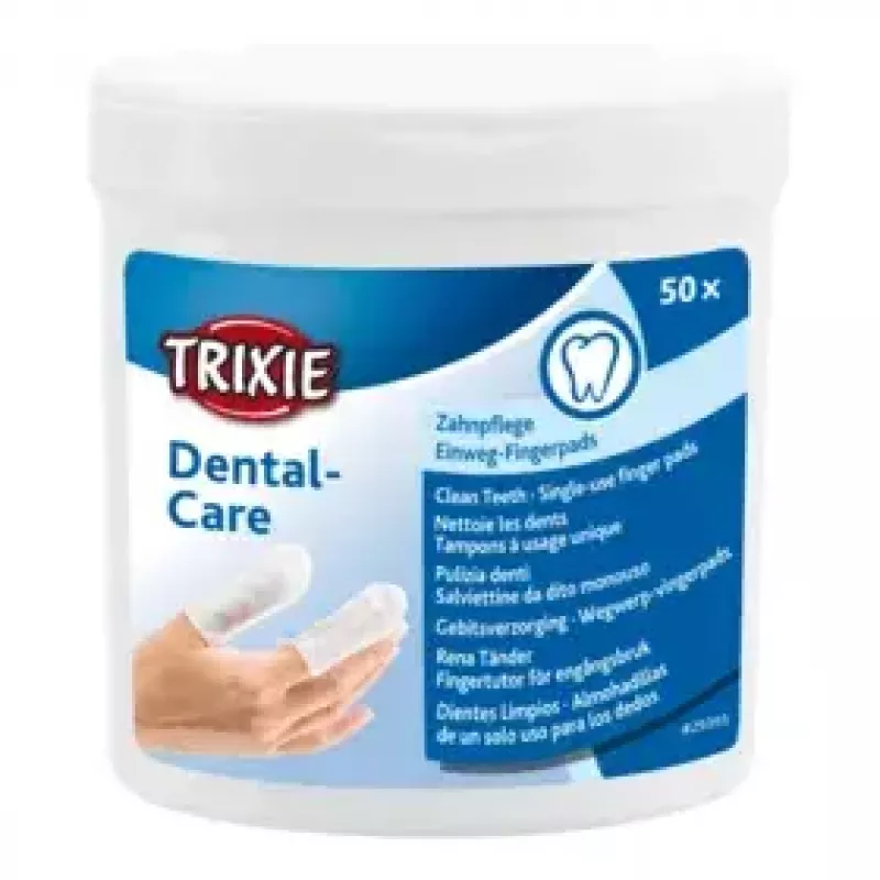 TRIXIE Dental-Care toalhetes de limpeza dentária, 50 un.