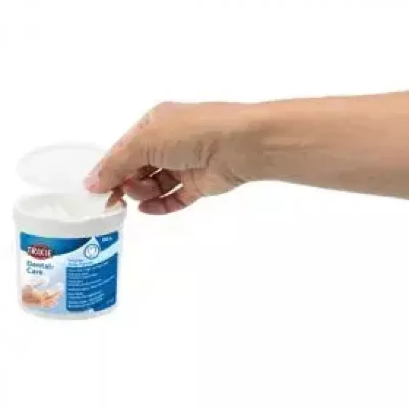 TRIXIE Dental-Care toalhetes de limpeza dentária, 50 un.