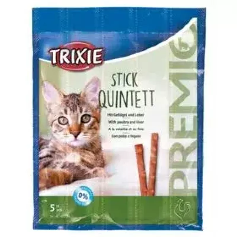 TRIXIE TX-42723 Premio Stick Quintett palitos snack para gatos, borrego e peru, 5 x 5 g