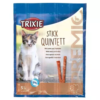 Snacks complementares de carne para gatos Trixie 42723, sabor a peru, saco de 25 g, pack de 5, proteína 33,5%, gordura 20%