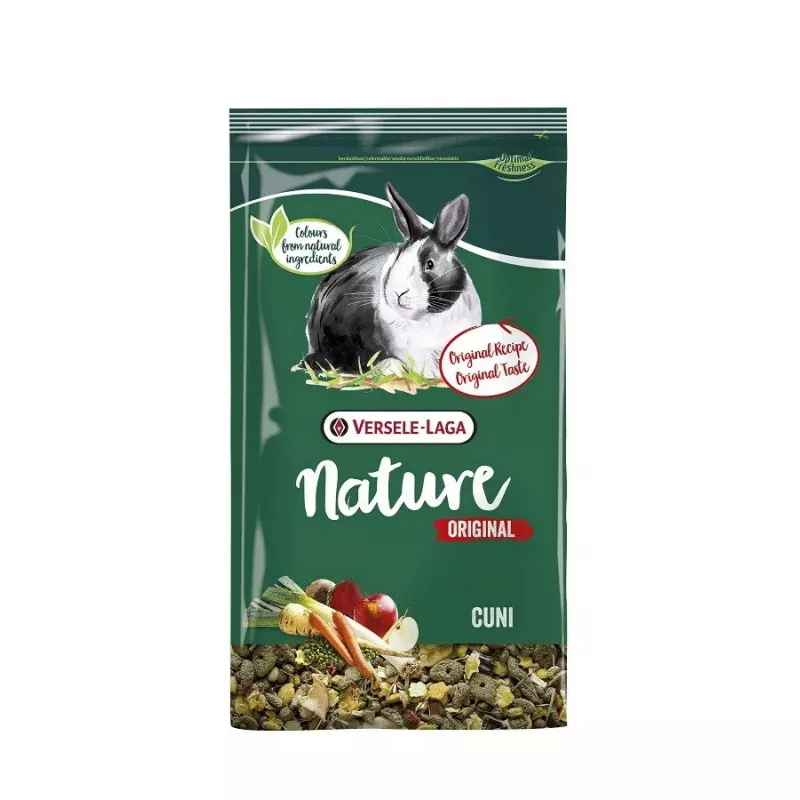 Alimento seco para coelhos anões VERSELE-LAGA Nature Original Cuni 2,5 kg — adulto, proteína 14,5%, gordura 4%, fibra 13,5%