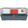 Gaiola para roedores ZOLUX Classic 80 — recinto de metal/plástico de dois andares, 800×430×330 mm, espaçamento da grelha 31 mm, cinzento/vermelho