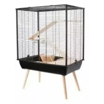 ZOLUX Neo Cozy grandes roedores H80 preto — gaiola de metal/plástico para ratos e ratinhos, A 80 cm, L 78 cm, P 48 cm