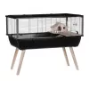 Gaiola para roedores ZOLUX Neo Nigha small H36 preta, madeira, B780×T360×H480 mm, roda de exercício incluída