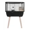 Gaiola para roedores ZOLUX Neo Nigha small H36 preta, madeira, B780×T360×H480 mm, roda de exercício incluída