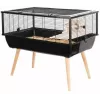 Gaiola para roedores ZOLUX Neo Nigha small H36 preta, madeira, B780×T360×H480 mm, roda de exercício incluída