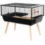 Gaiola para roedores ZOLUX Neo Nigha small H36 preta, madeira, B780×T360×H480 mm, roda de exercício incluída