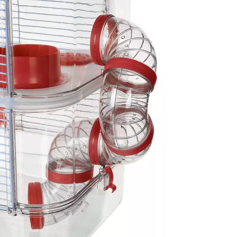 ZOLUX Rody3 Trio gaiola para hamsters, vermelha