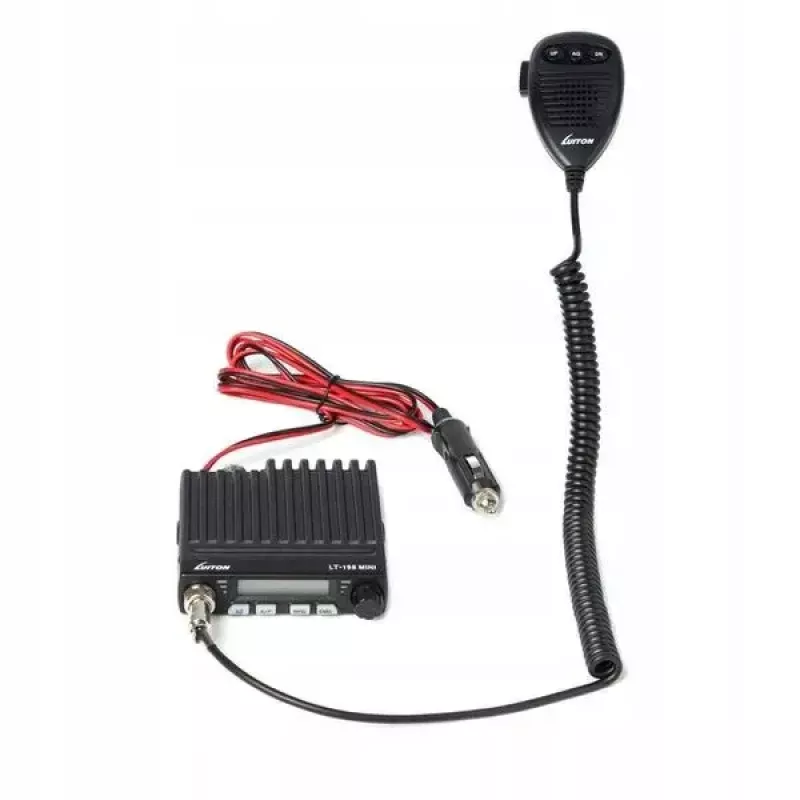 Luiton LT-198 rádio CB, AM/FM, ASQ, ficha de isqueiro, preto