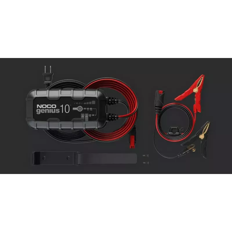 Carregador de bateria NOCO GENIUS10 EU 10 A para baterias de 6V e 12V — manutenção e dessulfatação, 150 W, Li‑Ion/AGM/Gel, resistente à água IPX