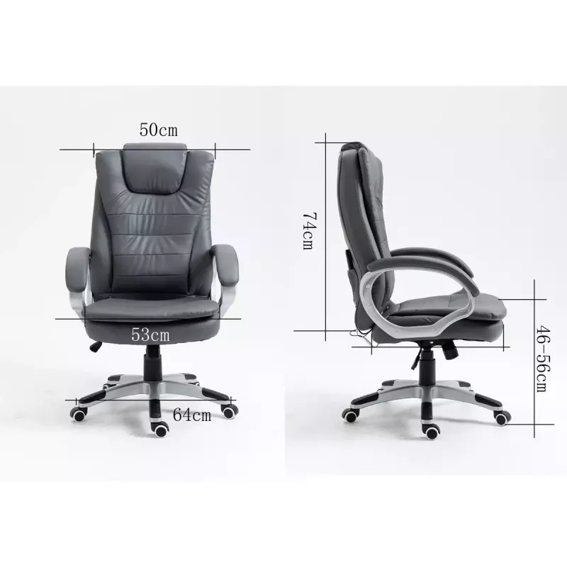 Activejet YK7304 cadeira de escritório aquecida com massagem, cinzenta
