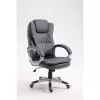 Cadeira de escritório giratória aquecida ActiveJet YK7304 — assento e encosto estofados em pele cinzento, encosto ajustável, elevador a gás 45–55 cm
