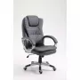 Cadeira de escritório giratória aquecida ActiveJet YK7304 — assento e encosto estofados em pele cinzento, encosto ajustável, elevador a gás 45–55 cm