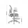 Cadeira giratória mark adler Junior 5.0 — encosto ergonómico em rede, assento em espuma, altura ajustável 42–54 cm, cinzenta