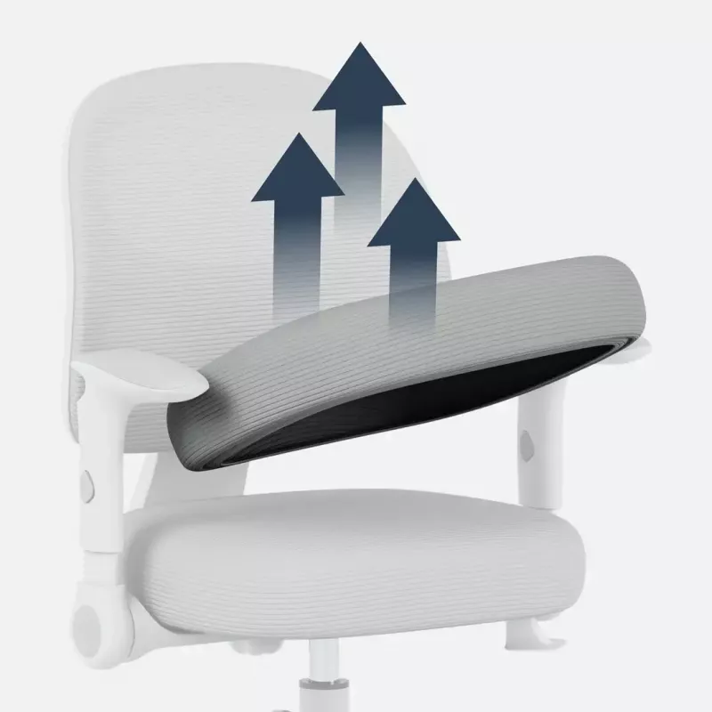 Cadeira giratória mark adler Junior 5.0 — encosto ergonómico em rede, assento em espuma, altura ajustável 42–54 cm, cinzenta