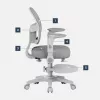 Cadeira giratória mark adler Junior 5.0 — encosto ergonómico em rede, assento em espuma, altura ajustável 42–54 cm, cinzenta