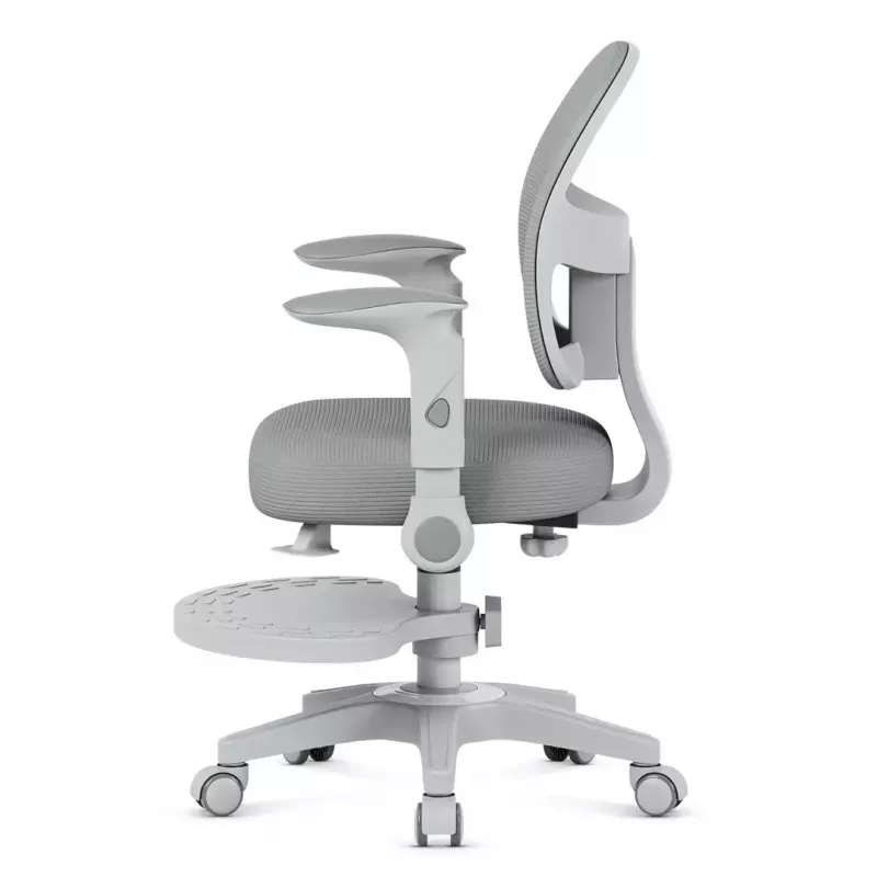 Cadeira giratória mark adler Junior 5.0 — encosto ergonómico em rede, assento em espuma, altura ajustável 42–54 cm, cinzenta