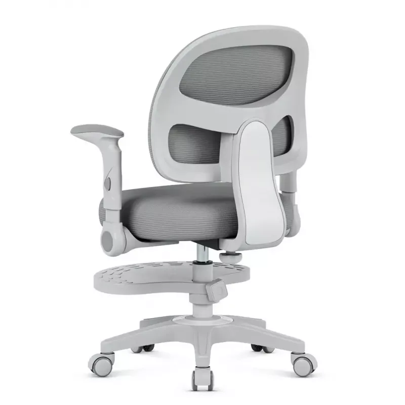 Cadeira giratória mark adler Junior 5.0 — encosto ergonómico em rede, assento em espuma, altura ajustável 42–54 cm, cinzenta