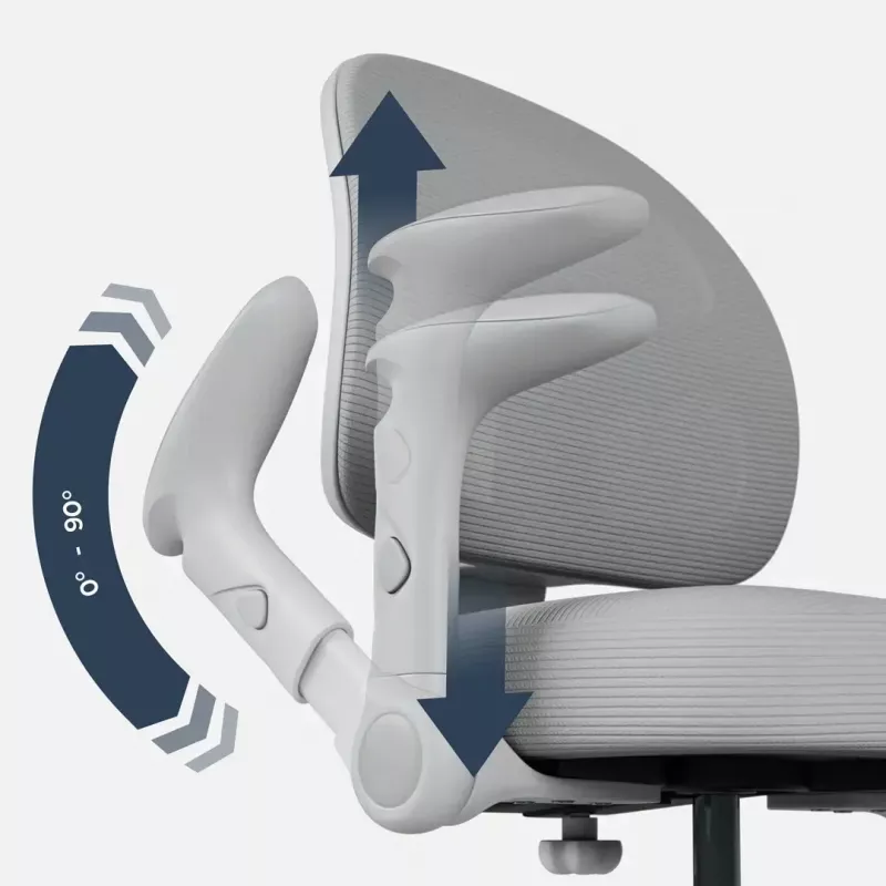 Cadeira giratória mark adler Junior 5.0 — encosto ergonómico em rede, assento em espuma, altura ajustável 42–54 cm, cinzenta