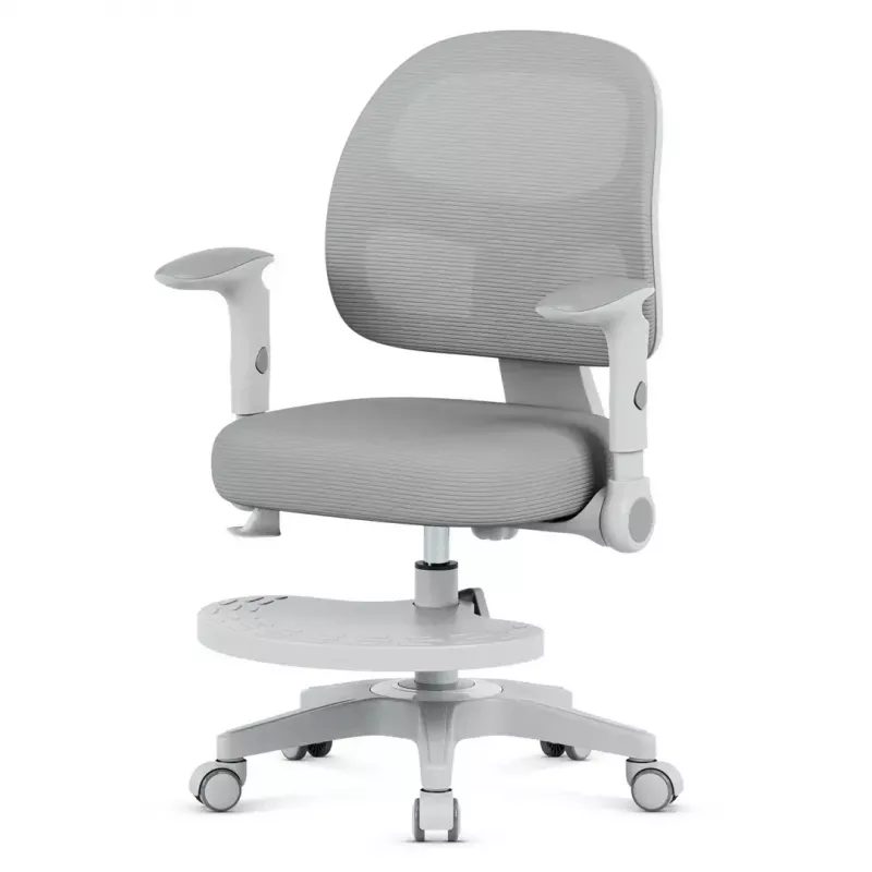Cadeira giratória mark adler Junior 5.0 — encosto ergonómico em rede, assento em espuma, altura ajustável 42–54 cm, cinzenta