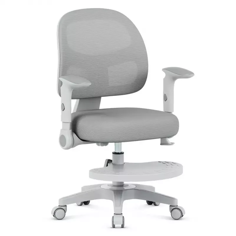 Cadeira giratória mark adler Junior 5.0 — encosto ergonómico em rede, assento em espuma, altura ajustável 42–54 cm, cinzenta