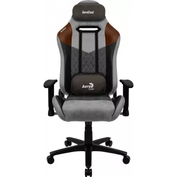 Cadeira gaming universal Aerocool DUKE AeroSuede preta, castanha, cinzenta