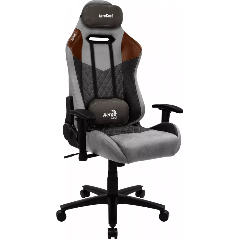 Cadeira gaming universal Aerocool DUKE AeroSuede preta, castanha, cinzenta