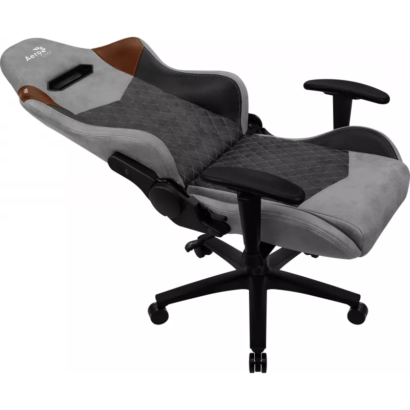 Cadeira gaming universal Aerocool DUKE AeroSuede preta, castanha, cinzenta
