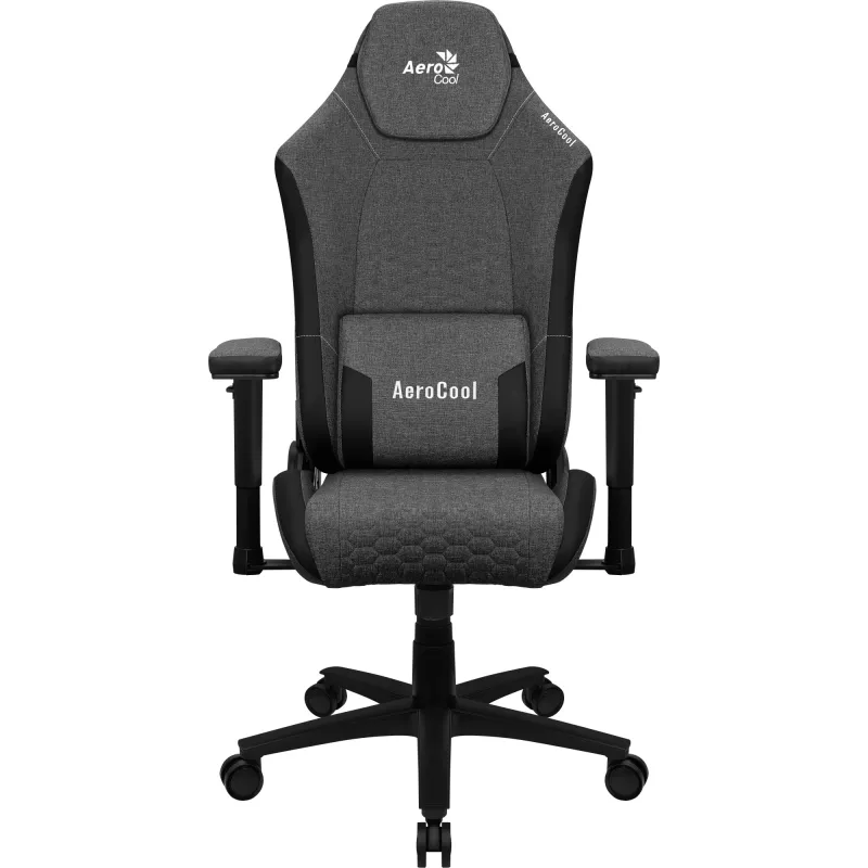 Aerocool CROWN AeroWeave CROWNASHBK cadeira gaming ergonómica, assento acolchoado, almofadas ajustáveis, Ash Black