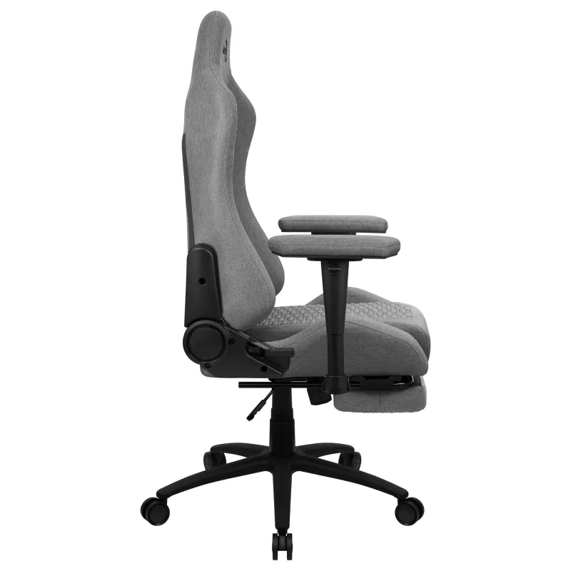 Cadeira gaming ergonómica premium Aerocool ROYALASHGR com apoio de pés, tecnologia Aeroweave, cinzenta