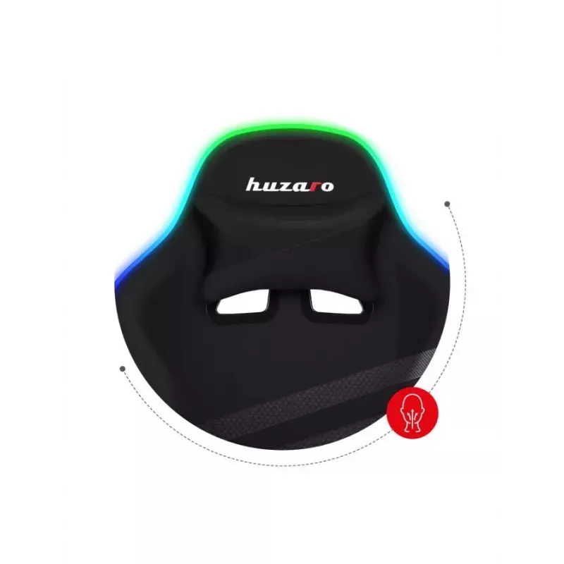 Huzaro Force 4.4 RGB cadeira gaming, tecido, carga máxima 130 kg, altura 125 cm, preto