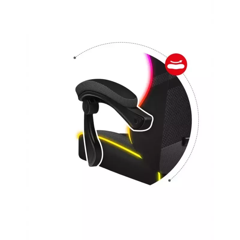 Huzaro Force 4.4 RGB cadeira gaming, tecido, carga máxima 130 kg, altura 125 cm, preto