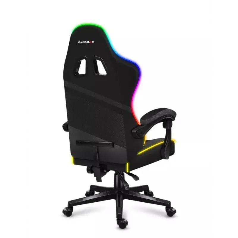 Huzaro Force 4.4 RGB cadeira gaming, tecido, carga máxima 130 kg, altura 125 cm, preto