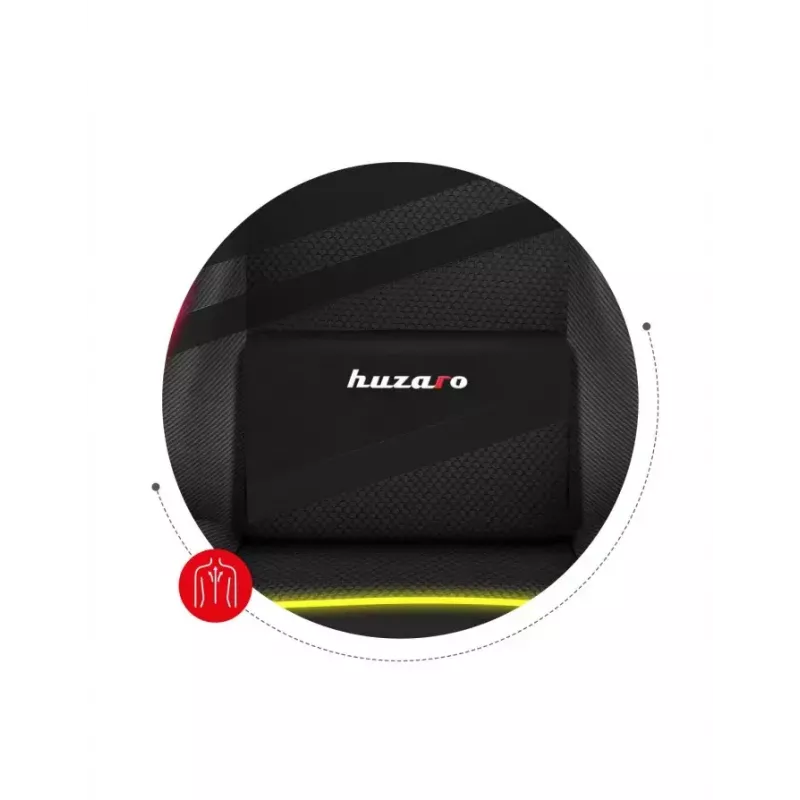 Huzaro Force 4.4 RGB cadeira gaming, tecido, carga máxima 130 kg, altura 125 cm, preto