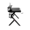 Secretária gaming Huzaro Hero 5.0 preta — estrutura reta em alumínio, tampo em fibra de carbono 1200×600 mm