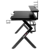 Secretária gaming Huzaro Hero 5.0 preta — estrutura reta em alumínio, tampo em fibra de carbono 1200×600 mm