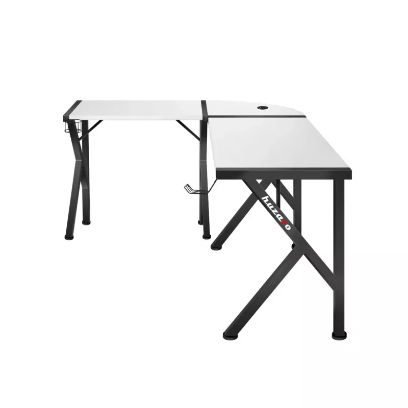 Huzaro Hero 6.3 secretária gaming, 154×48×74 cm, espessura do tampo 1,5 cm, branca