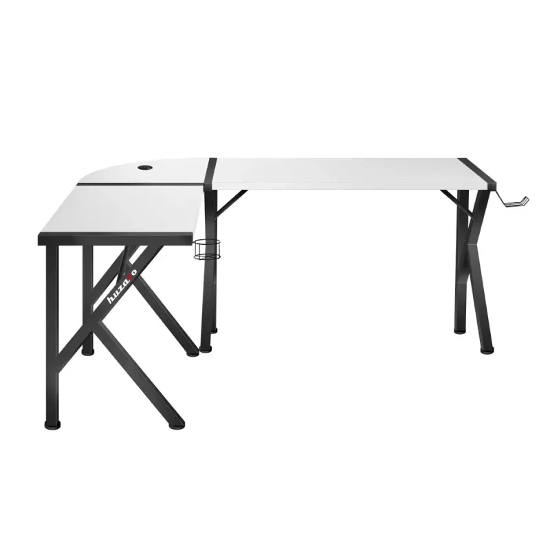 Huzaro Hero 6.3 secretária gaming, 154×48×74 cm, espessura do tampo 1,5 cm, branca