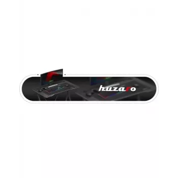 Secretária gaming Huzaro Hero 1.4 preta, tampo retangular em MDF 1000x500x750 mm